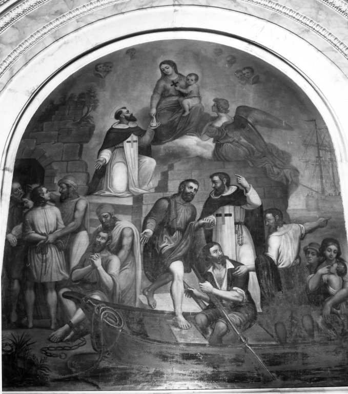 Madonna del Buon Rimedio dona una borsa di denari a San Giovanni de Matha per il